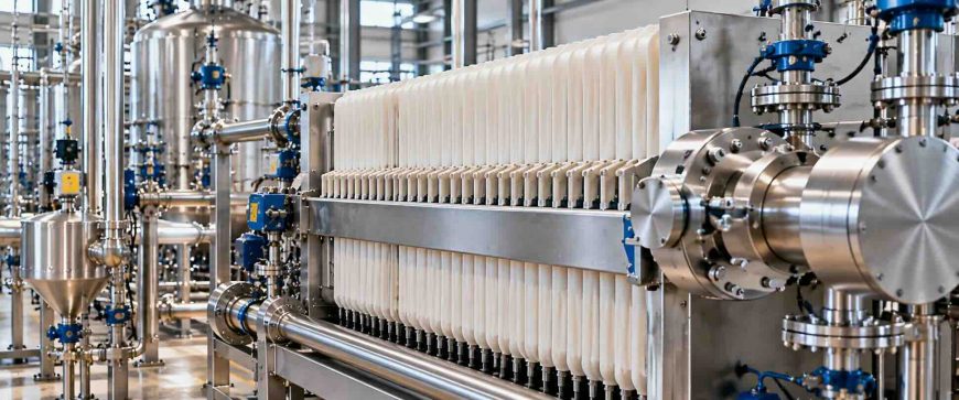 Oils And Fats Processing – Industrial filter press used for solid-liquid separation in dry fractionation